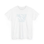 BRONTECORE babe graphic T-shirt in white with bold black text design on front.